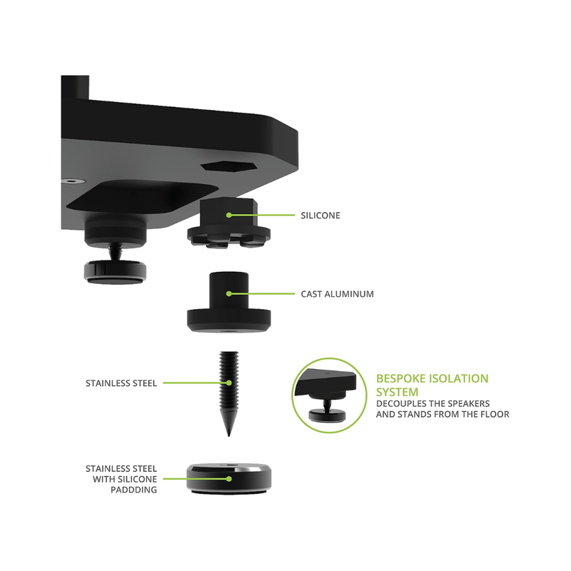 Kanto SX26 Universal Fillable Speaker Floor Stands for Bookshelf Speakers, Black (Sold in Pairs) - Image 2