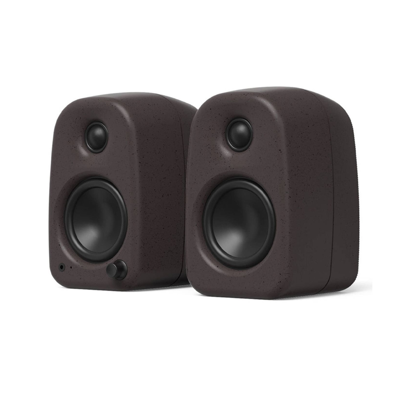 Kanto UKI 100W Desktop Speakers with Bluetooth, USB-C, Headphone out, Pumice (Speckled Brown), Sold in Pairs - Image 1