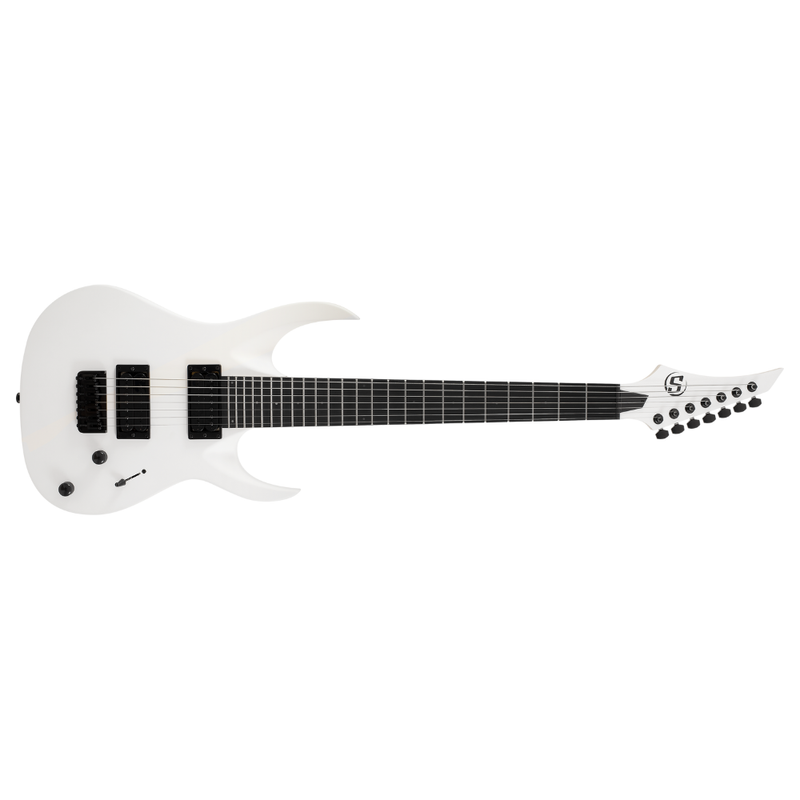 S by Solar AB4.7W Electric Guitar – 7 String – White Matte - Image 1