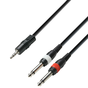 Adam Hall Cables 3 STAR YWPP 0300 - Y-Cable, Adam Hall® 2 Jack TS x Minijack, 3 m