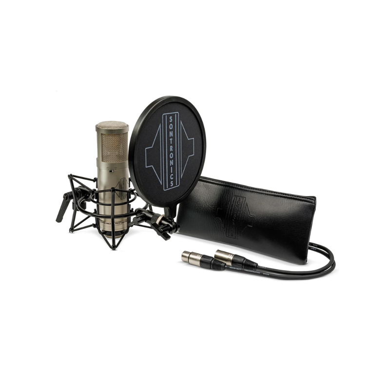 Sontronics STC-3X Pack Large Diaphragm Cardioid Condenser Microphone with Shockmount, Pop Filter, & Cable, Silver - Image 1