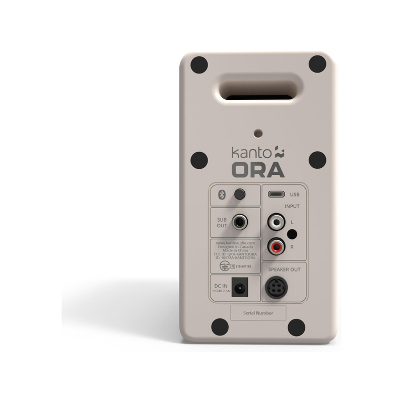 Kanto Audio ORAMB 100W Powered Reference Desktop Computer Speakers with BT 5.0 and USB-C Input, Type G Power Cord, Cream (Sold in Pairs) - Image 3