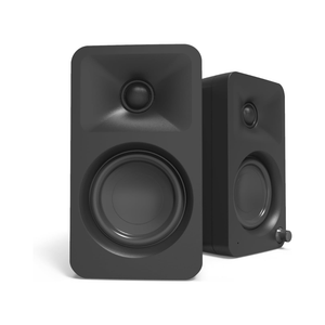 Kanto ORAMB 100W Powered Reference Desktop Computer Speakers with BT 5.0 and USB-C Input, Type G Power Cord, Matte Black (Sold in Pairs)