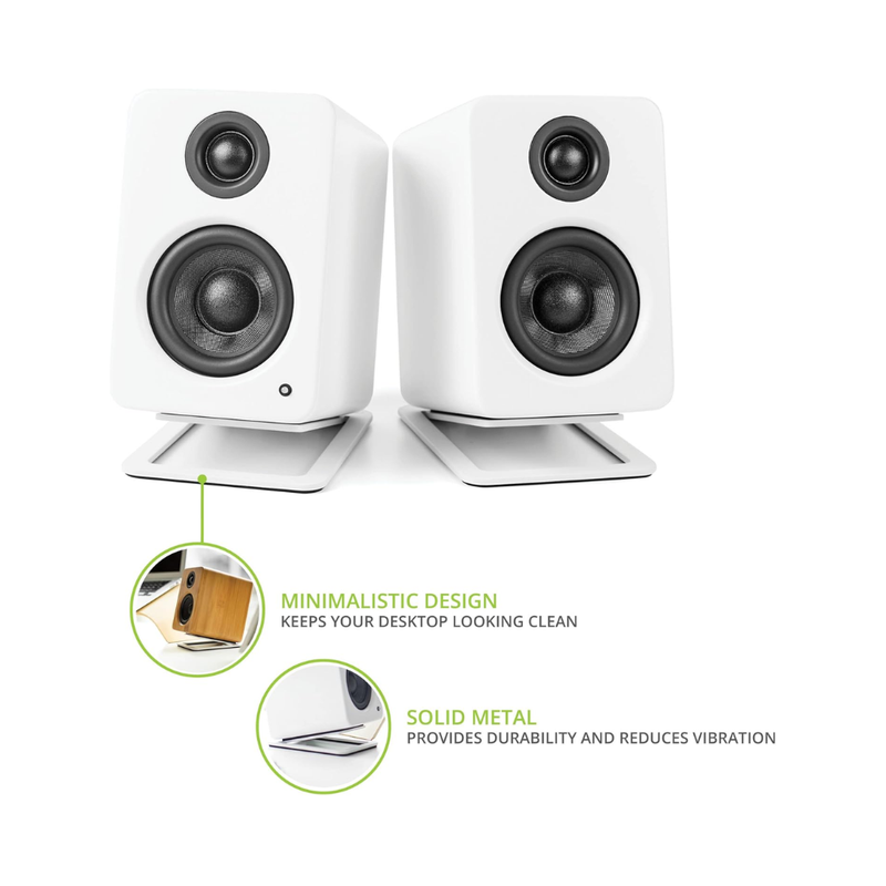 Kanto S2 Tilted Desktop Speaker Stands for Small Speakers, White (Sold in Pairs) - Image 4