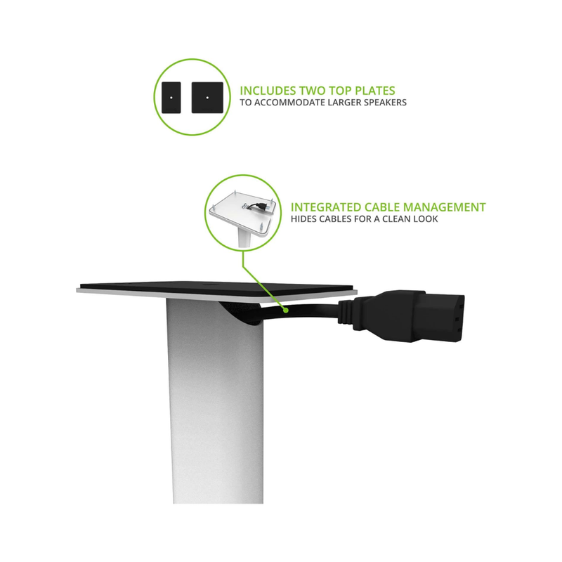 Kanto SP32PLW Universal Speaker Floor Stands for Bookshelf Speakers, 32", White (Sold in Pairs) - Image 4