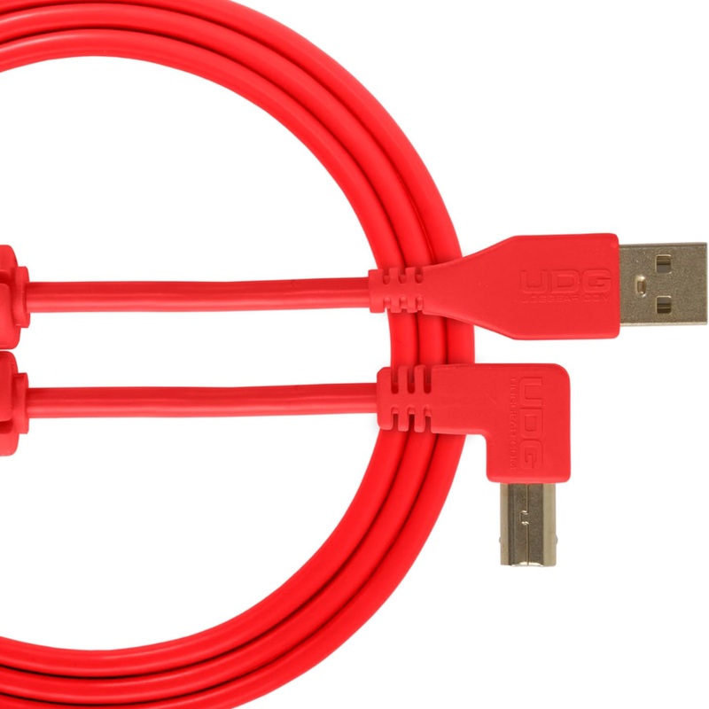 UDG Ultimate Audio Cable USB 2.0 A-B, Red, Angled, 3 m - Image 1