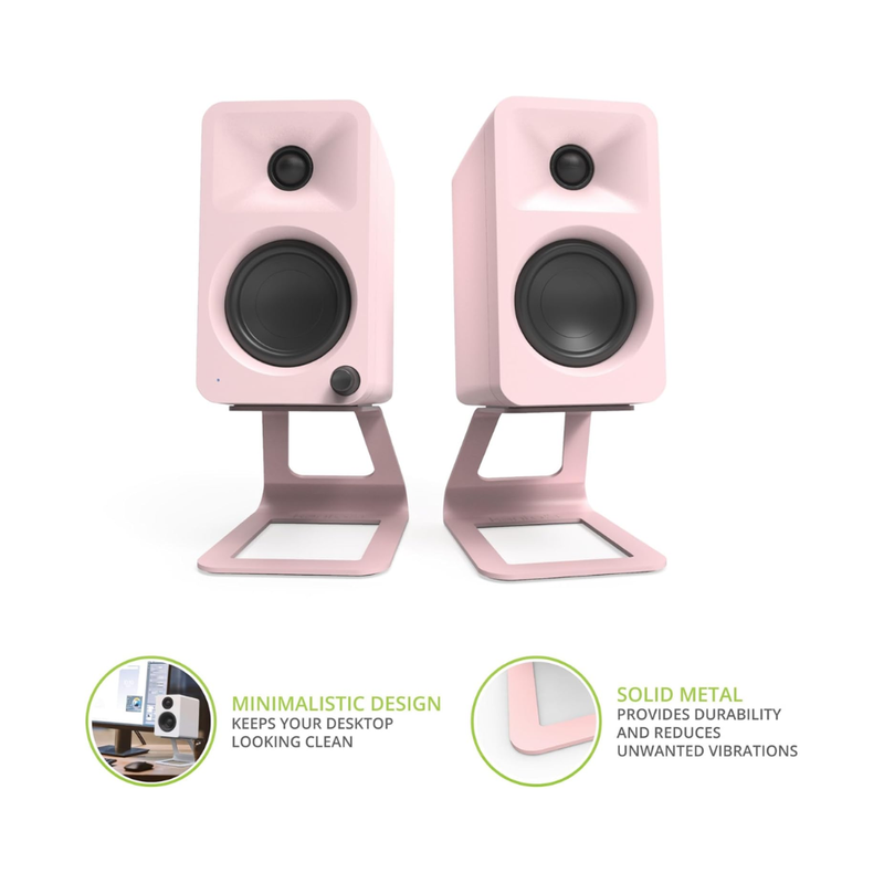 Kanto SE2 Elevated Desktop Speaker Stands for Small Speakers, Pink (Sold in Pairs) - Image 2