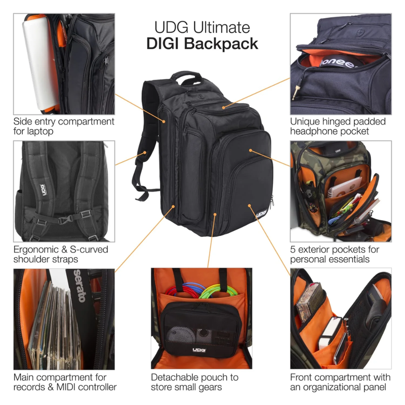 UDG Ultimate DIGI Backpack, Black/Orange Inside - Image 5