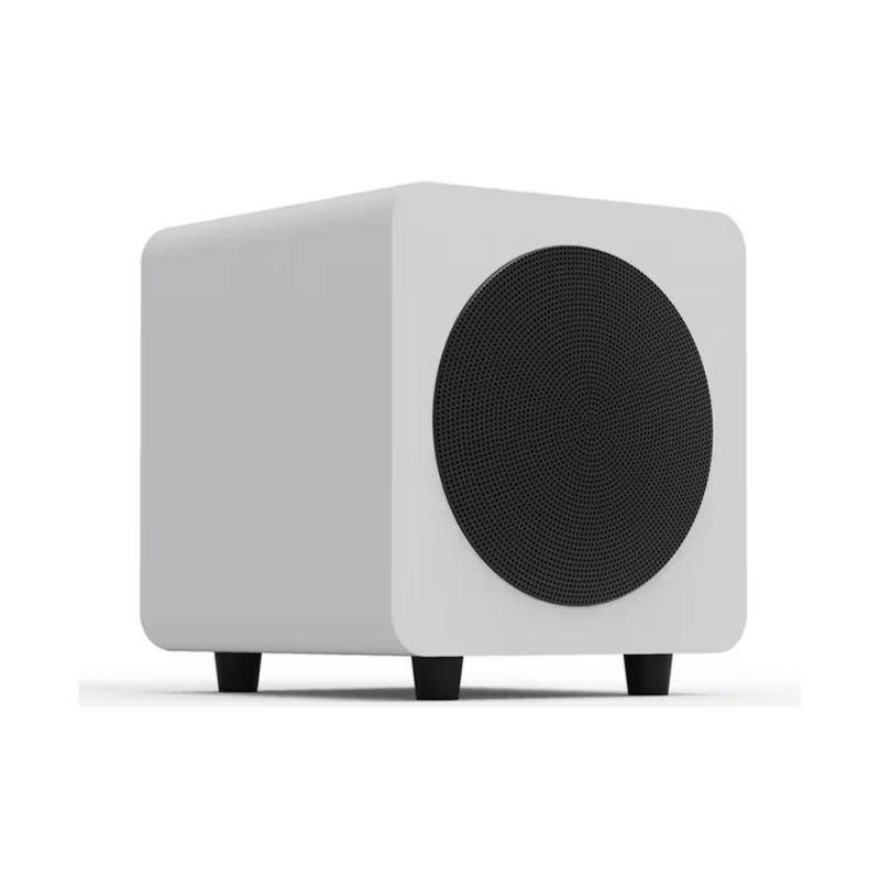 Kanto SUB6 Sealed Powered Subwoofer, 200W Peak Power, 6" Woofer, Vinyl, Type C and Type G Power Cords, Matte White - Image 1