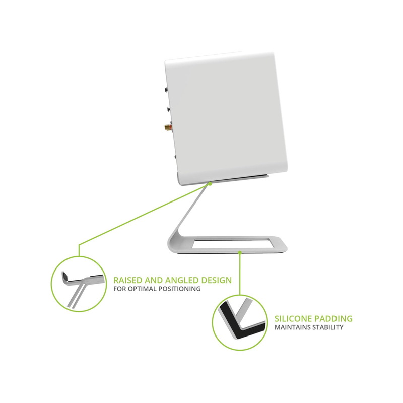 Kanto Audio SE4 Elevated Desktop Speaker Stands for Medium Bookshelf Speakers, White (Sold in Pairs) - Image 5