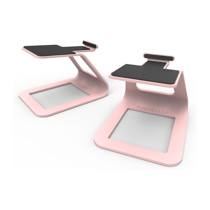 Kanto SE2 Elevated Desktop Speaker Stands for Small Speakers, Pink (Sold in Pairs) - Image 1