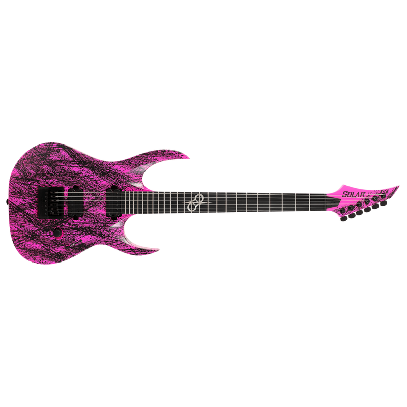 Solar Guitars A1.6PN Canibalismo+ Electric Guitar – Pink Neon Canibalismo Matte - Image 1
