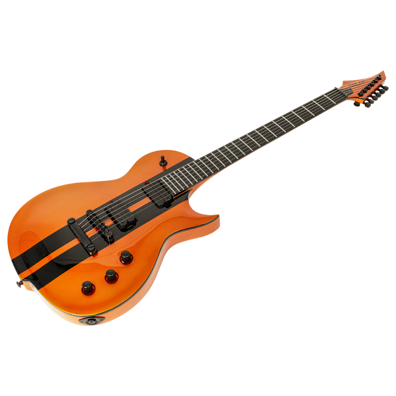 Solar Guitars GC1.6T-RSO Electric Guitar – Orange Metallic with Black Racing Stripes - Image 3