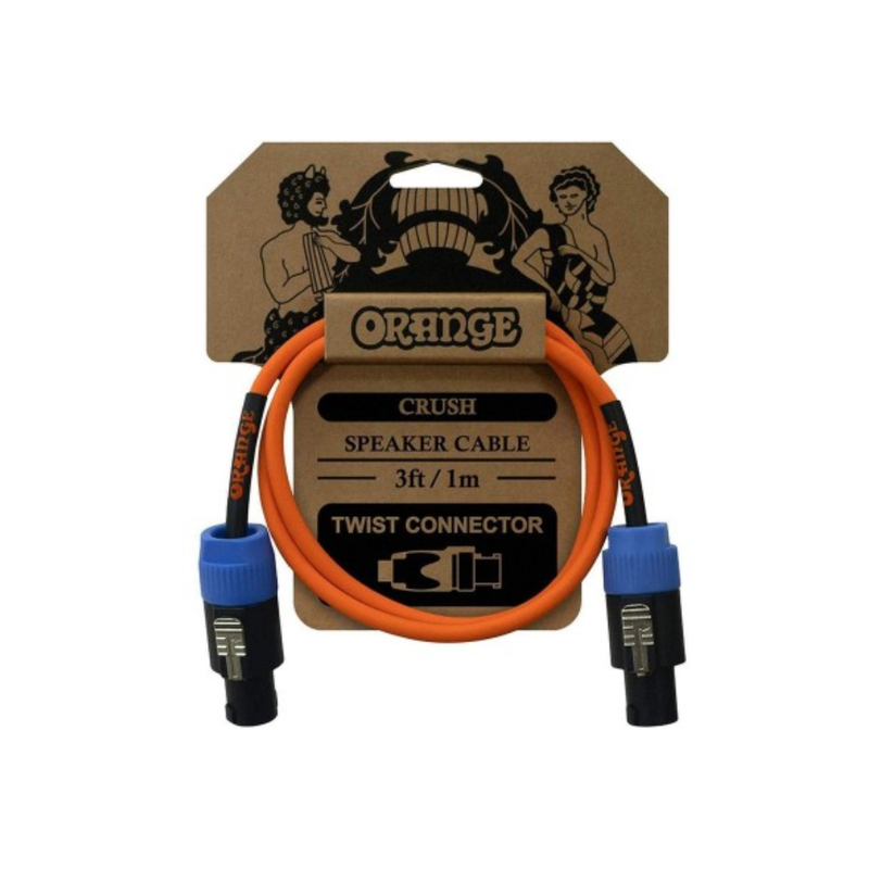 Orange Crush 3' Speaker Cable, Twist Connector to Twist Connector (Speakon) - Image 1