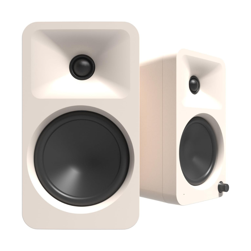 Kanto ORA4 140W Powered Reference Speakers with Bluetooth 5.0 and USB-C Input, Type G Power Cord, Cream (Sold in Pairs) - Image 1