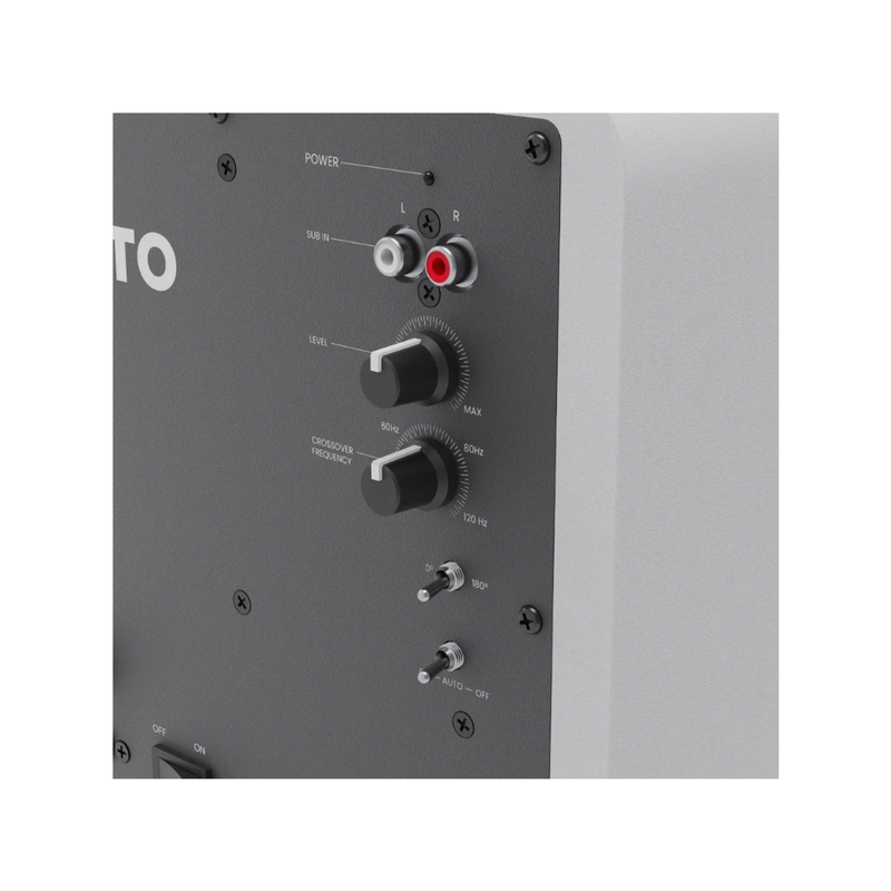 Kanto SUB6 Sealed Powered Subwoofer, 200W Peak Power, 6" Woofer, Vinyl, Type C and Type G Power Cords, Matte White / White Grille - Image 3