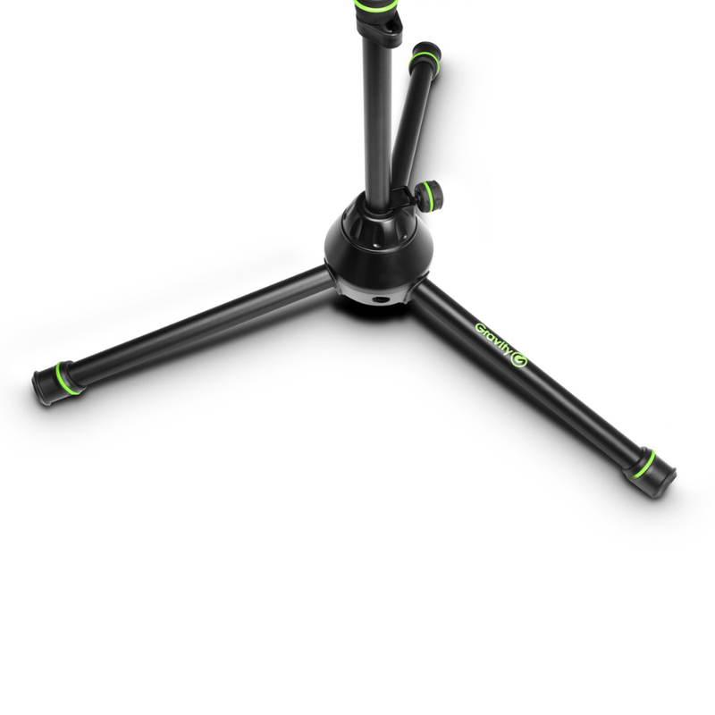 Gravity Microphone Stand with Folding Tripod Base and 2-Point Adjustment Telescoping Boom - Image 3