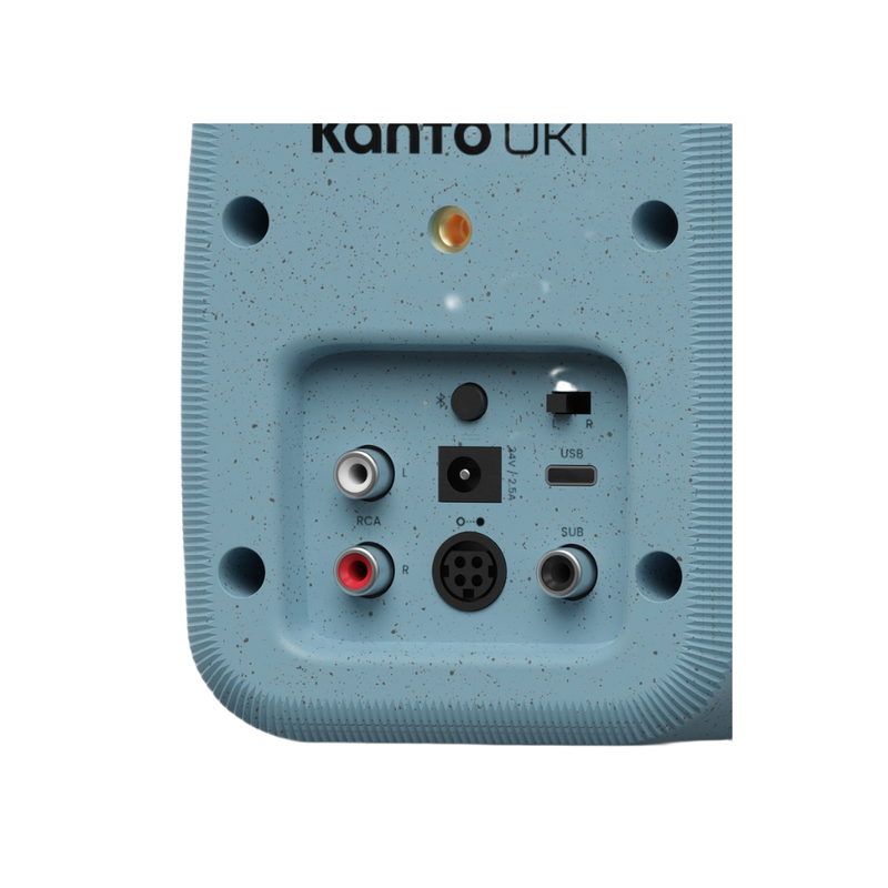 Kanto UKI 100W Desktop Speakers with Bluetooth, USB-C, Headphone out, Cornflower (Matte Blue), Sold in Pairs - Image 2
