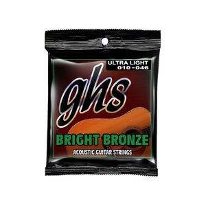 GHS Bright Bronze 80/20 BB10U Acoustic Guitar Strings, Ultra Light (10-46)