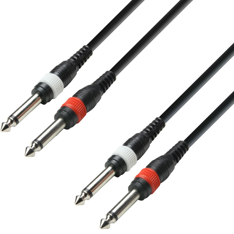 Adam Hall Cables 3 STAR TPP 0300 - Twin Cable, Adam Hall® 2 Jack TS x 2 Jack TS, 3m - Image 1