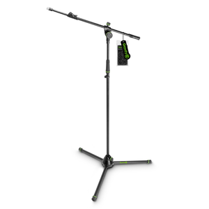Gravity Microphone Stand with Folding Tripod Base and 2-Point Adjustment Telescoping Boom