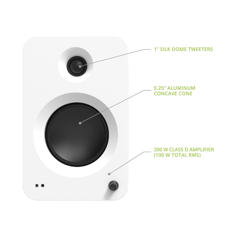 Kanto REN 200W Powered Speaker System with HDMI ARC Input, with Bluetooth 5.3 & USB-C Input, Type G Power Cord, Matte White (Sold in Pairs) - Image 3