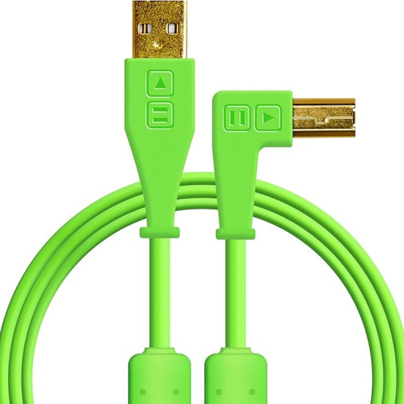 Chroma Cable USB-A to USB-B Right-Angled, Green - Image 1