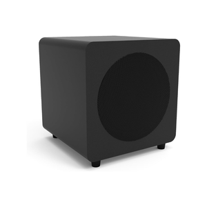 Kanto SUB8 Sealed Powered Subwoofer, 300W Peak Power, 8" Woofer, Vinyl, Type C and Type G Power Cords, Matte Black