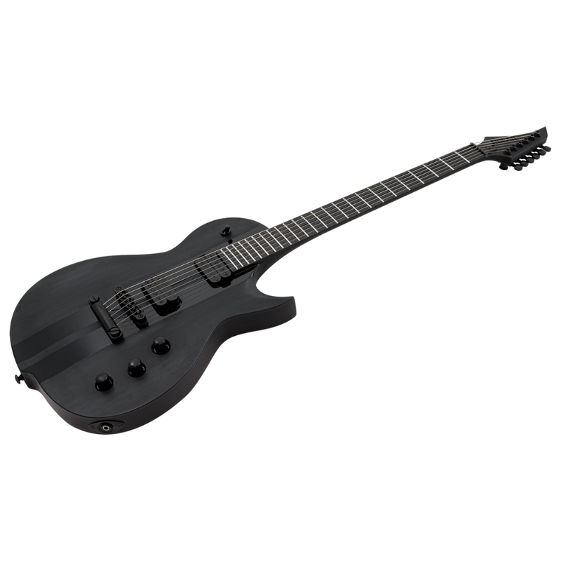 Solar Guitars GC1.6T-RSB Electric Guitar – Black On Black Racing Stripes - Image 3