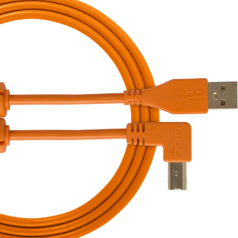 UDG Ultimate Audio Cable USB 2.0 A-B, Orange, Angled, 1 m - Image 1