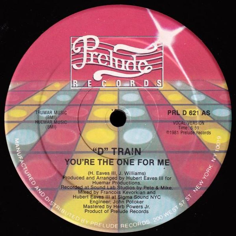 D-Train You're The One For Me 12"Vinyl (Electronic) - Image 1