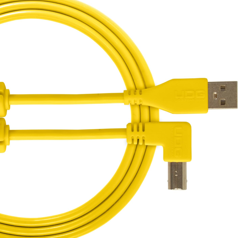 UDG Ultimate Audio Cable USB 2.0 A-B, Yellow, Angled, 2 m - Image 1
