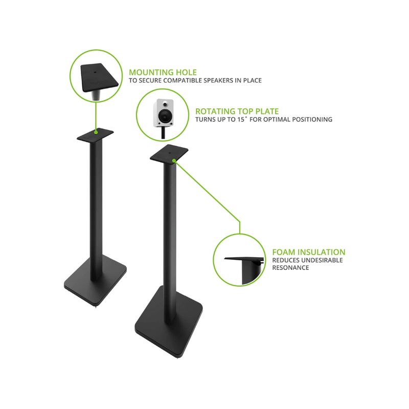 Kanto Audio SP26PL Metal Speaker Stand, 26", Black (Sold in Pairs) - Image 2