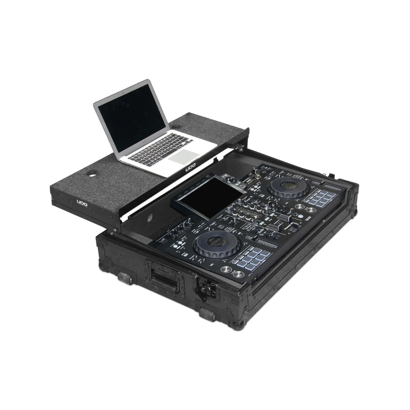 UDG Ultimate Flight Case Pioneer XDJ-RX3 (Laptop Shelf + Wheels), Black - Image 11