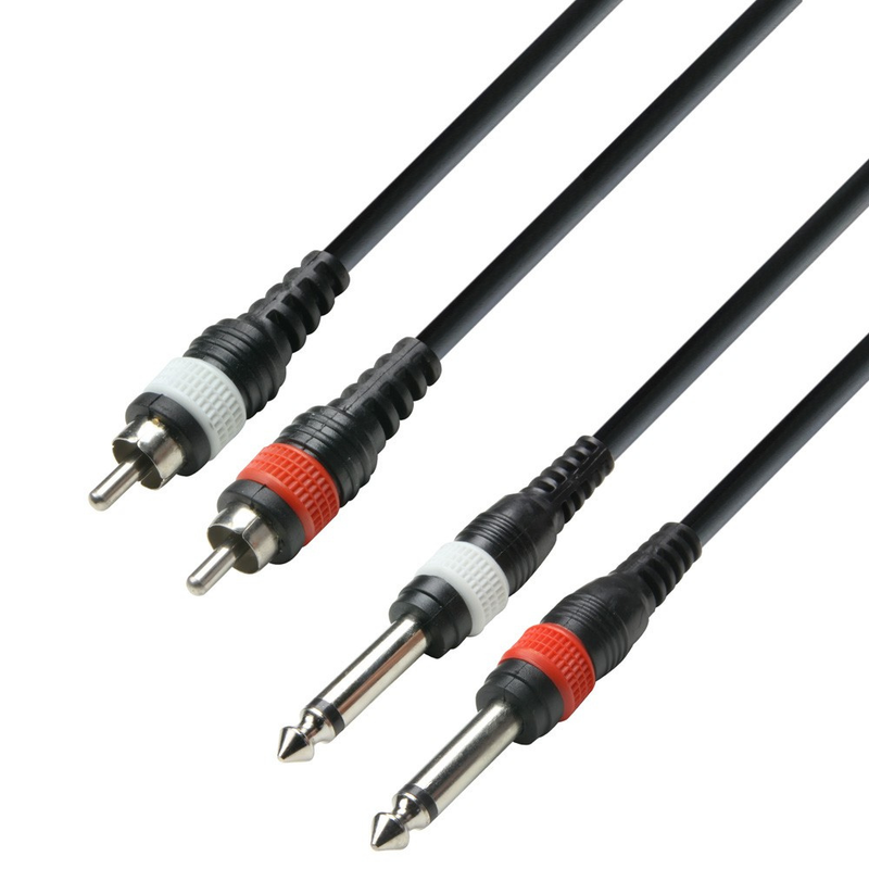 Adam Hall Cables 3 STAR TPC 0300 M - Twin Cable, Adam Hall® 2 Jack TS x 2 RCA, 3 m - Image 1