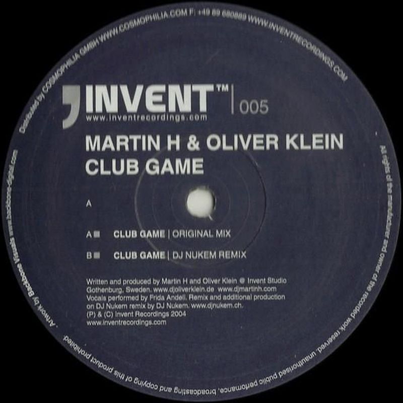 Martin H Club Game 12"Vinyl (Electronic) - Image 1