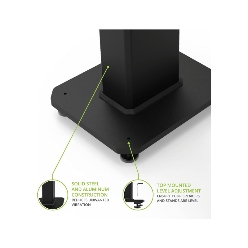 Kanto SX26 Universal Fillable Speaker Floor Stands for Bookshelf Speakers, Black (Sold in Pairs) - Image 4