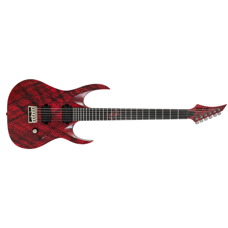 Solar Guitars A2.6 Canibalismo+ Electric Guitar – Blood Red Open Pore Matte - Image 1