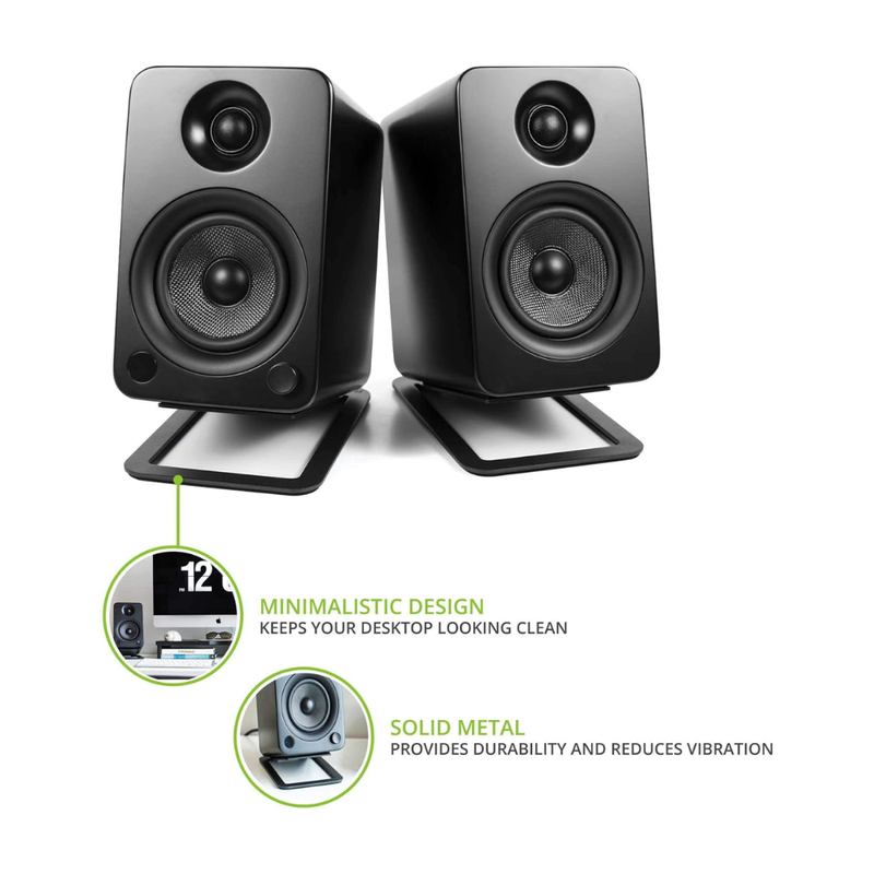 Kanto S4 Tilted Desktop Speaker Stands for Medium Bookshelf Speakers, Black (Sold in Pairs) - Image 3