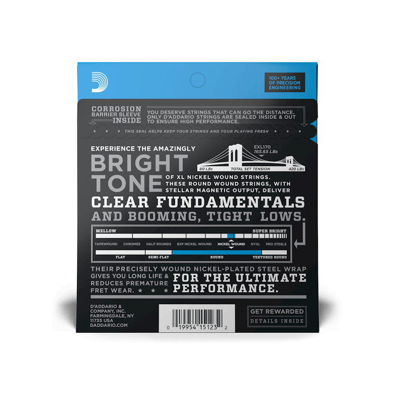 D’Addario EXL170 45-100 Regular Light Long Scale Bass Guitar Strings - Image 2