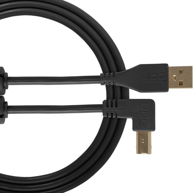 UDG Ultimate Audio Cable USB 2.0 A-B, Black, Angled, 2 m - Image 1