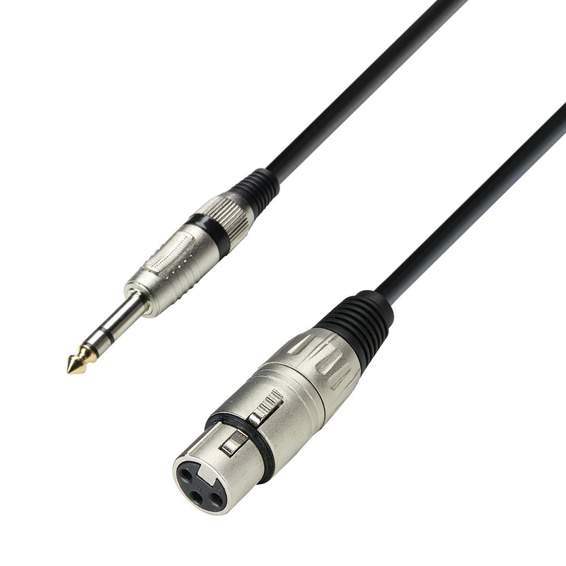 Adam Hall Cables 3 STAR BFV 0300 - Balanced Cable, Adam Hall® Microphone Cable XLR Female to 6.3 mm Jack TRS, 3 m - Image 1