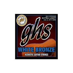 GHS Strings WB-XL White Bronze Acoustic Electric Guitar Strings, Extra Light (11-48)