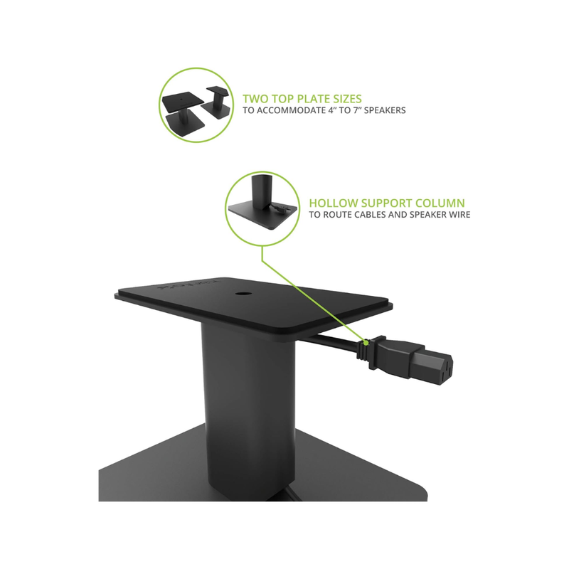 Kanto SP6HD Desktop Speaker Stands for Medium/Large Bookshelf Speakers & Mid-Size/Full-Size 4”-7” Studio Monitors, Black (Sold in Pairs) - Image 2