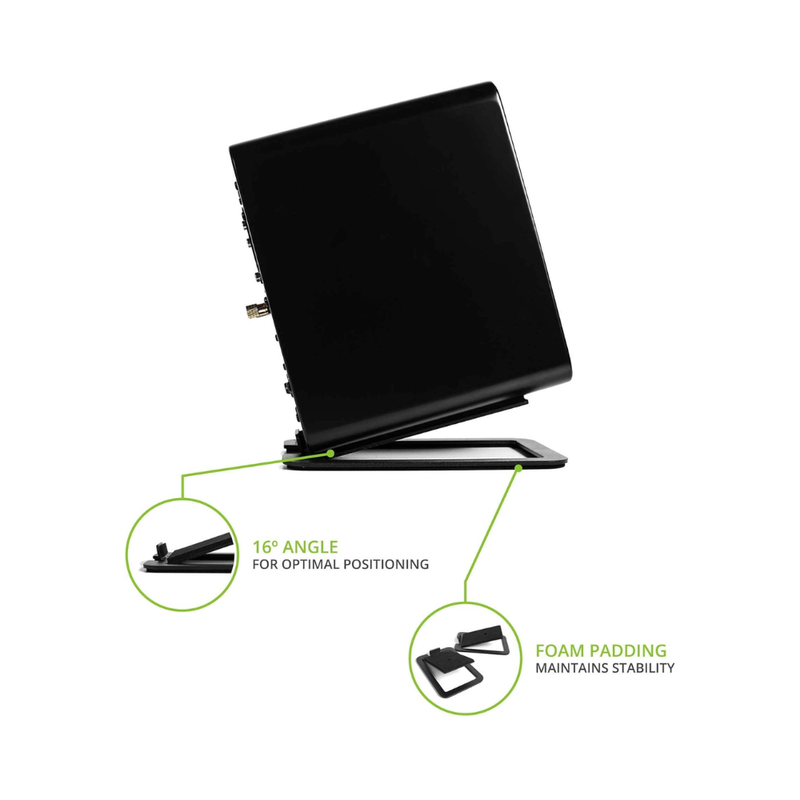 Kanto S4 Tilted Desktop Speaker Stands for Medium Bookshelf Speakers, Black (Sold in Pairs) - Image 2