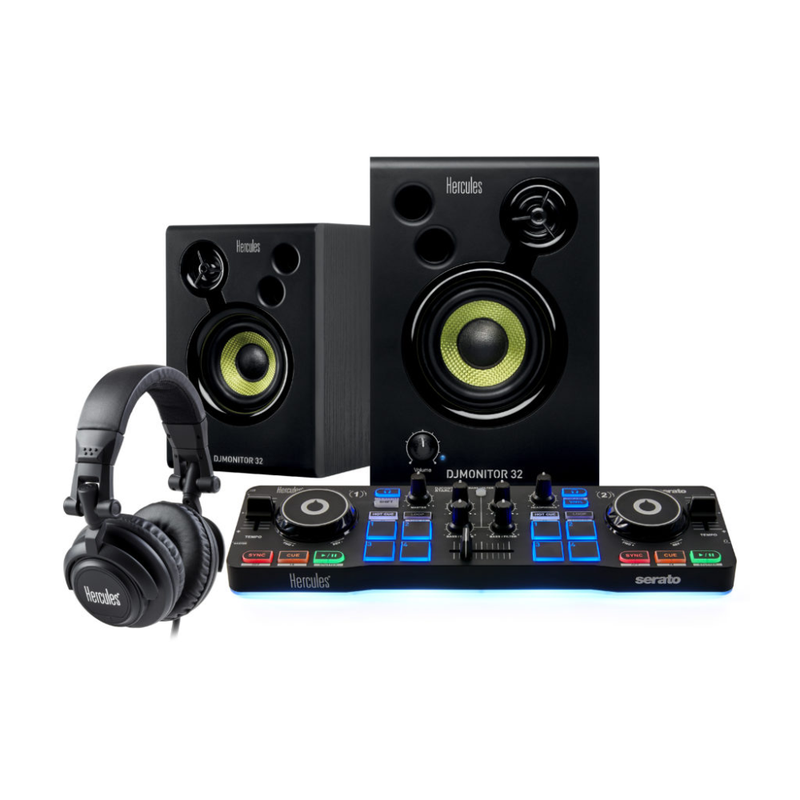 Hercules DJStarter Kit, Including DJControl Starlight Controller, DJMonitor 32 Speakers, HDP DJ M40.2 Headphones & Serato DJ Lite - Image 1