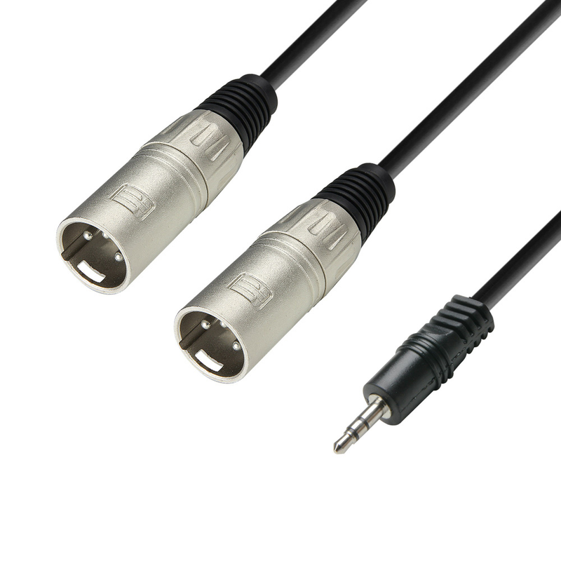 Adam Hall Cables 3 STAR YWMM 0300 - Y Cable, Adam Hall® 2 XLR Male x Minijack, 3 m - Image 1