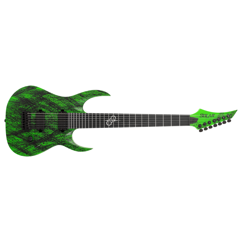 Solar Guitars A2.7GN Canibalismo+ – Green Neon Open Pore Matte - Image 1