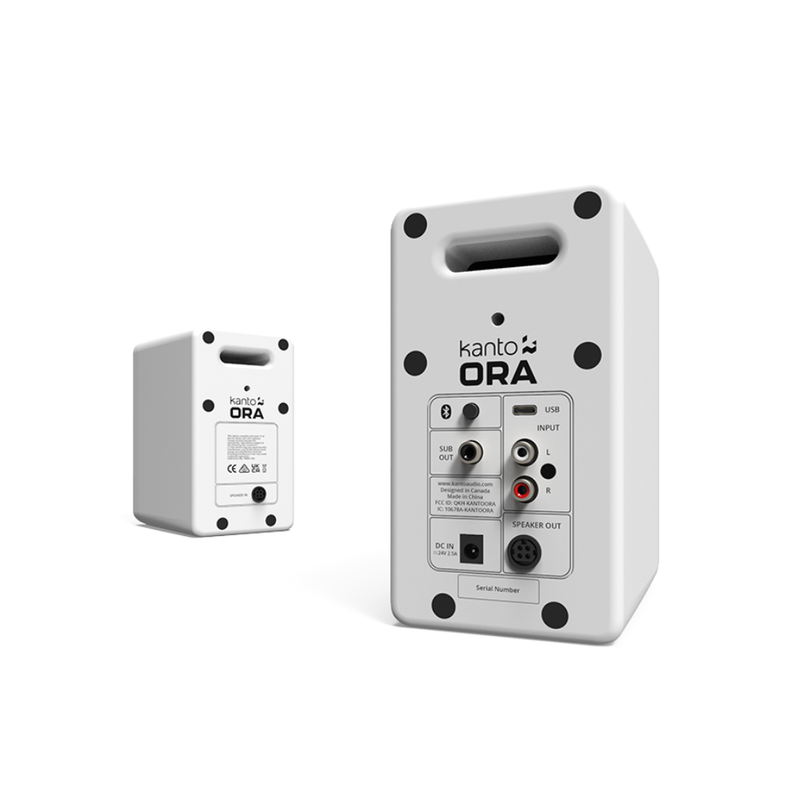 Kanto Audio ORAMB 100W Powered Reference Desktop Speakers with BT 5.0 and USB-C Input, Type G Power Cord, Matte White (Sold in Pairs) - Image 2