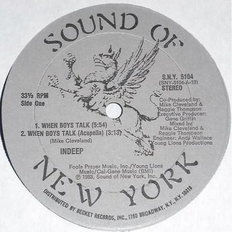 Indeep When Boys Talk 12"Vinyl (Electronic) - Image 1